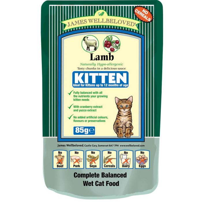 James Wellbeloved Kitten Lamb Complete Wet Food 85g