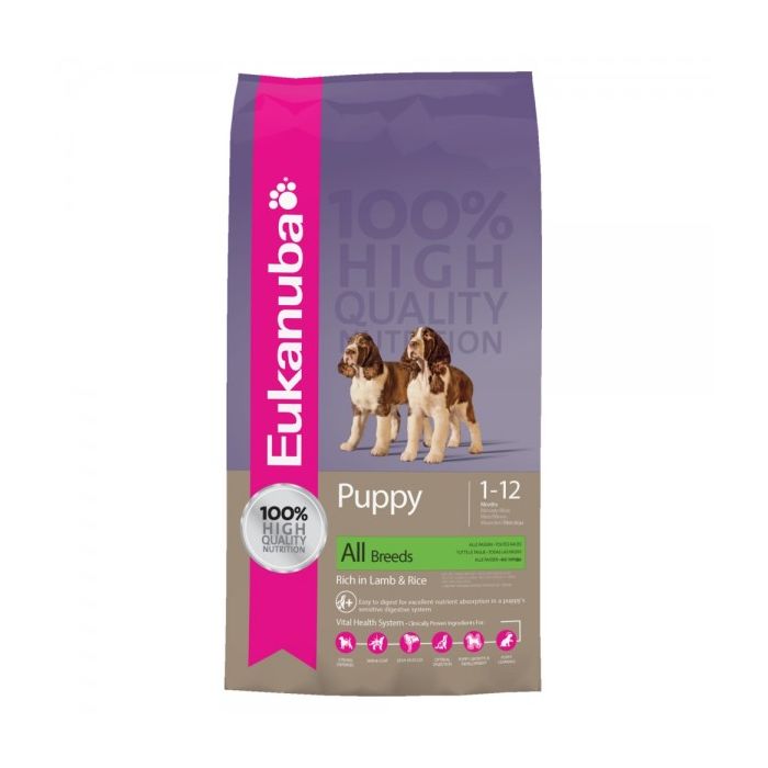 Eukanuba Puppy Small/Medium Breed Dog Food with Lamb & Rice 12kg