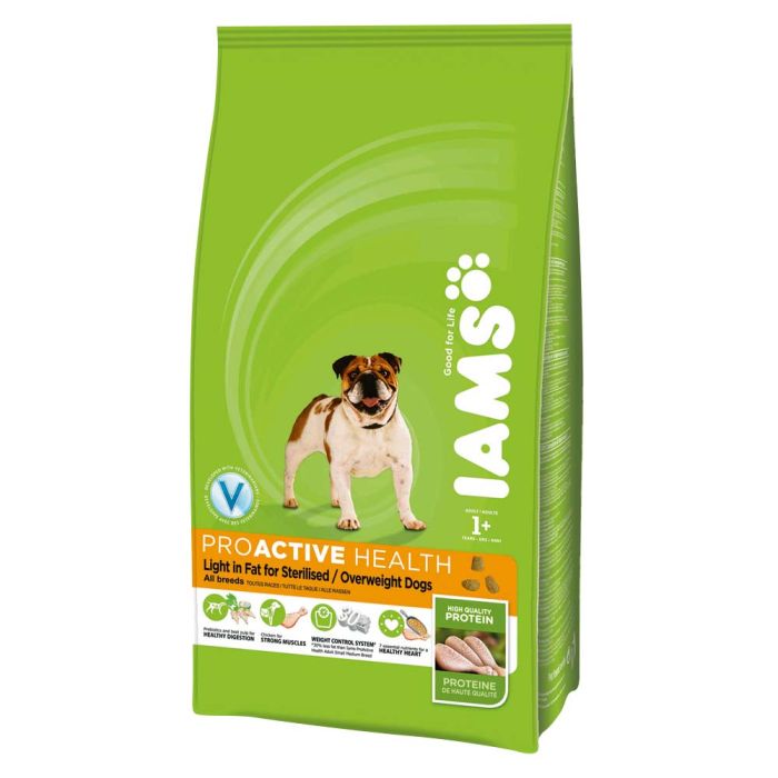 Iams Adult Dry Dog Food Light in Fat Chicken 12kg