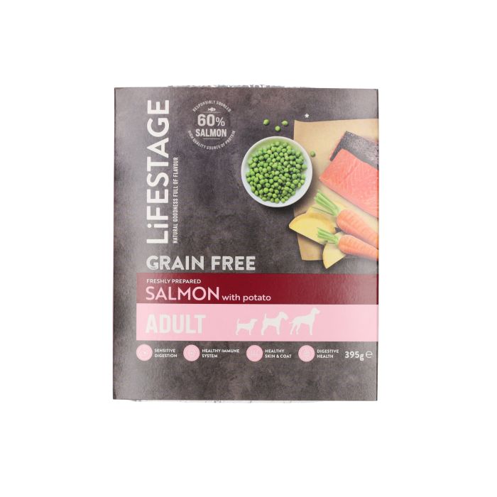 Lifestage Adult Dog Grain Free Salmon and Potato 395g