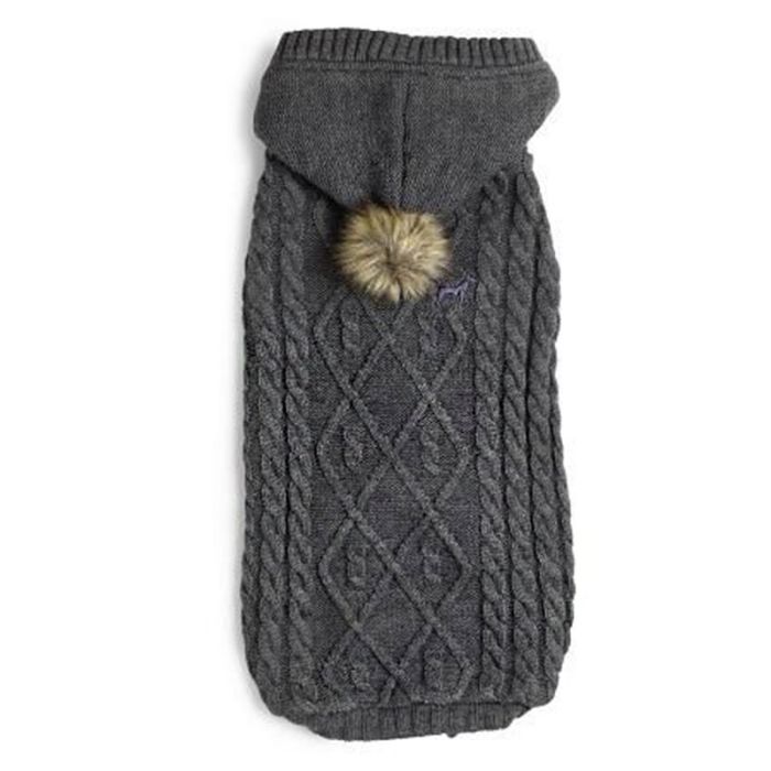 House of Paws Hooded Polo Neck Dark Grey 25cm Dog Coat