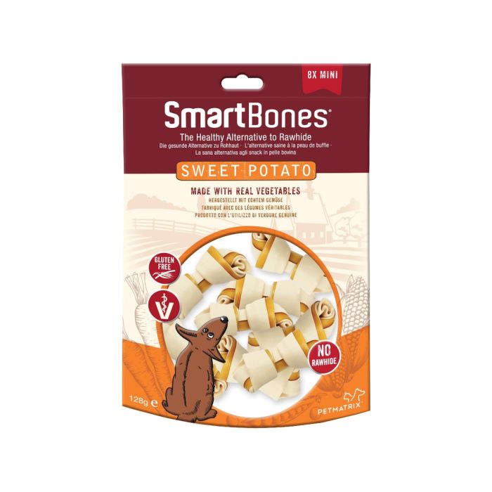 Smartbones Sweet Potato Mini Chewy Dog Bones 8 Pack