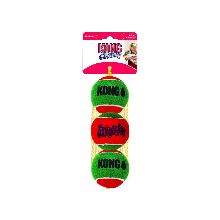 KONG Holiday SqueakAir Ball 3 Pack Medium