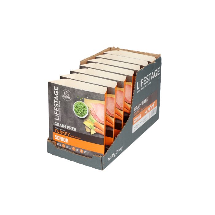 Lifestage Senior Grain Free Turkey And Potato Dog Food 7x395g