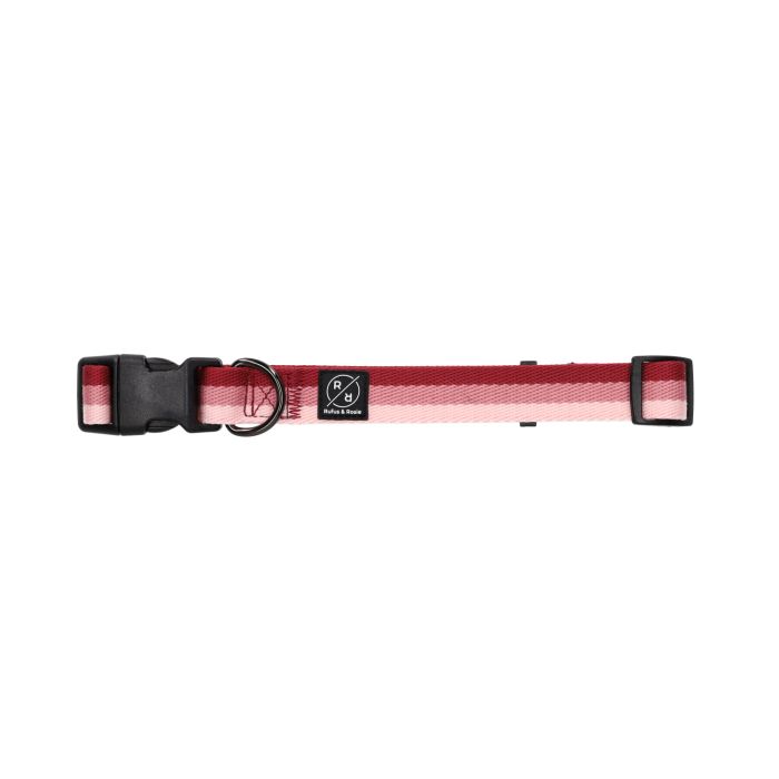 Rufus & Rosie Pink Stiped Padded Dog Collar