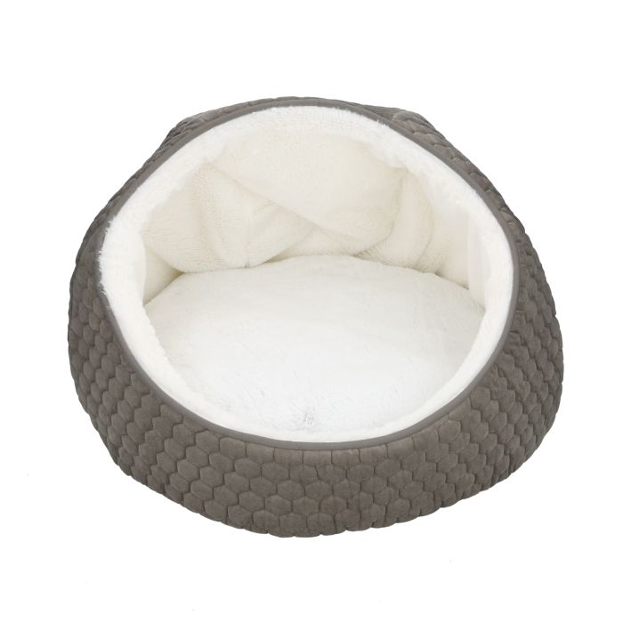 Rufus & Rosie Hooded Geometric Cat Bed
