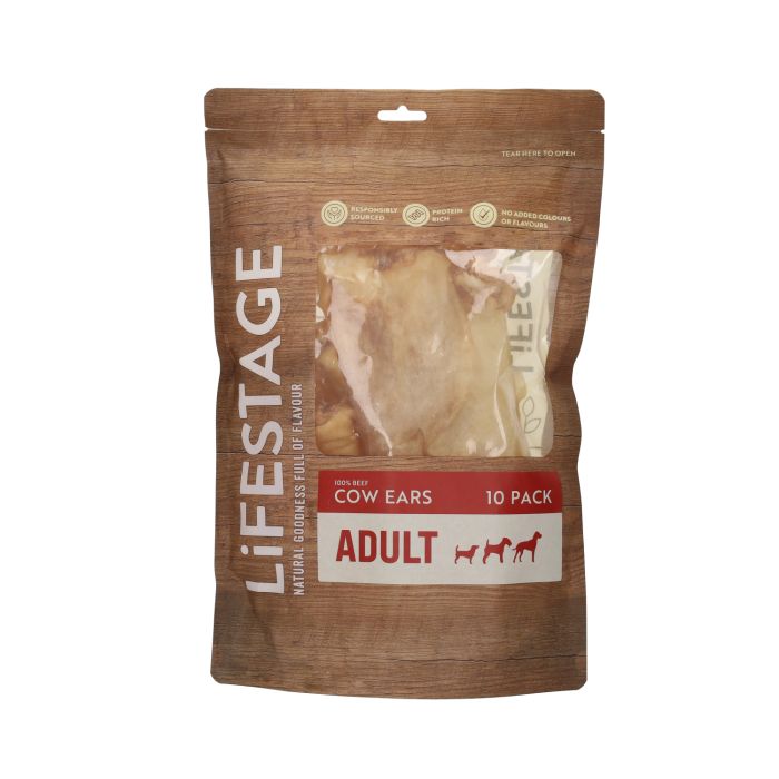 Lifestage Pre-Pack Cow Ears Dog Treats 10 Pack