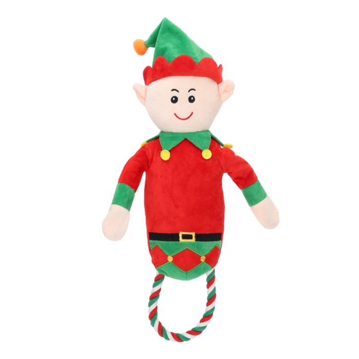 Rufus & Rosie Reindeer Elf Rope Ring Puppy Toy