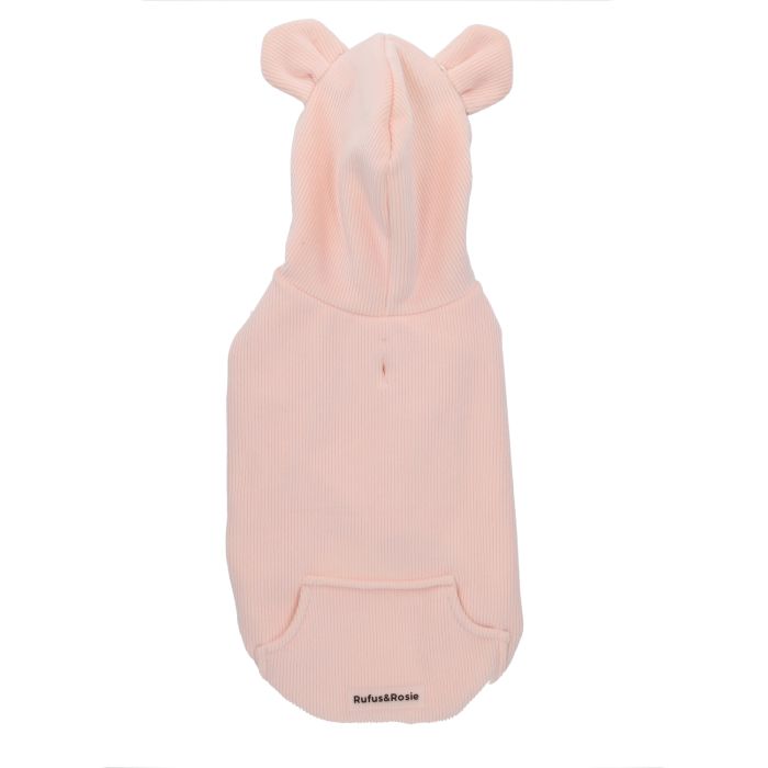 Rufus & Rosie Cosy Bear Dog Hoodie Pink