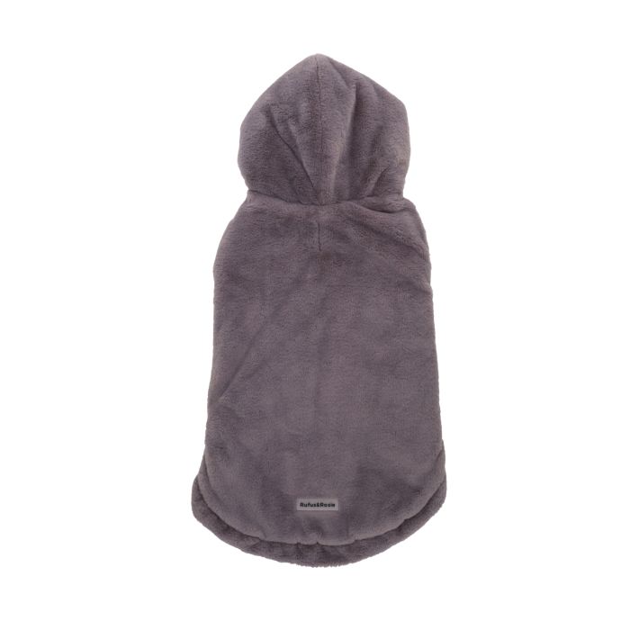 Rufus & Rosie Grey Faux Fur Dog Hoodie