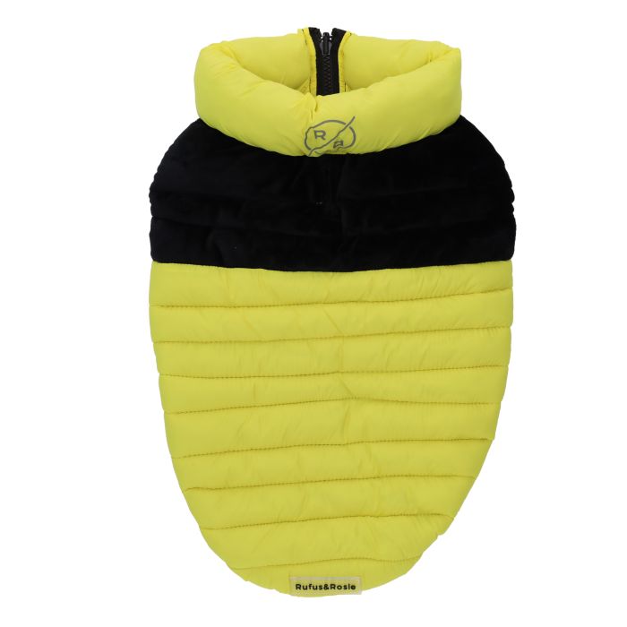 Rufus & Rosie Yellow & Black Dog Puffer Jacket
