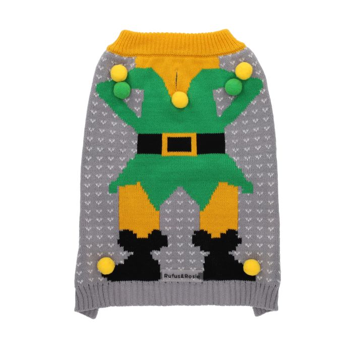 Rufus & Rosie Elf Christmas Dog Sweater