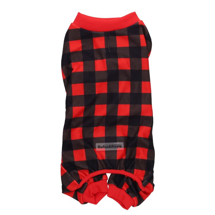 Rufus & Rosie Christmas Check Dog Pyjamas Medium