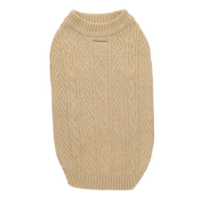 Rufus & Rosie Sleeveless Dog Jumper Beige S Plus