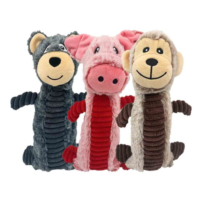 Hem & Boo Animals Crinkle Ball Head Dog Toy