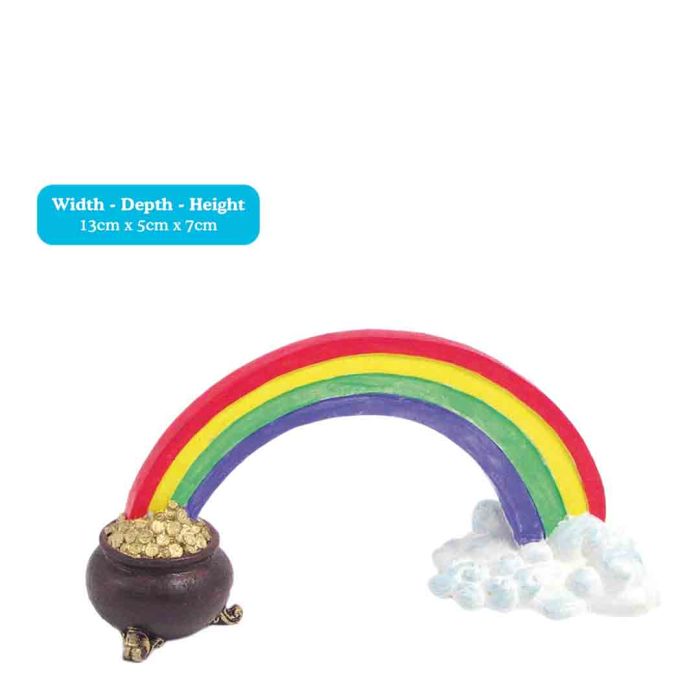 Rosewood Rainbow Pot Of Gold Fish Tank Decoration