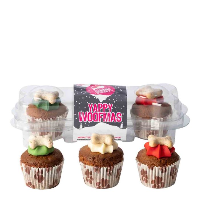 The Barking Bakery Yappy Woofmas Iced Cupcake Trio