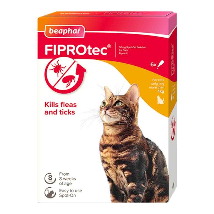 FIPROtec Spot-On for Cat flea treatment 6 Pipettes