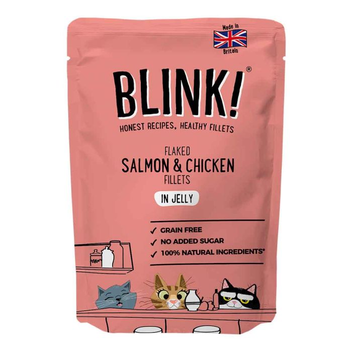 Blink Wet Cat Food Salmon & Chicken Fillets in Jelly 85g Pouch
