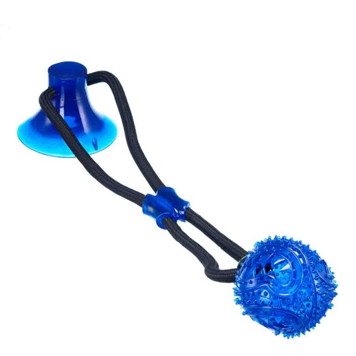 Rufus & Rosie Rubber & Rug Rope Dog Treat Toy