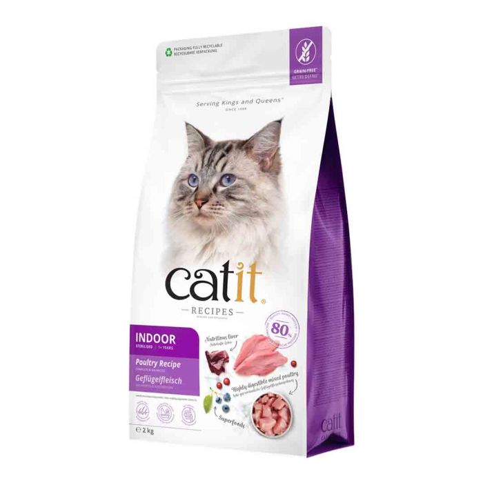 Catit Recipes Indoor Adult Poultry Dry Cat Food 2kg