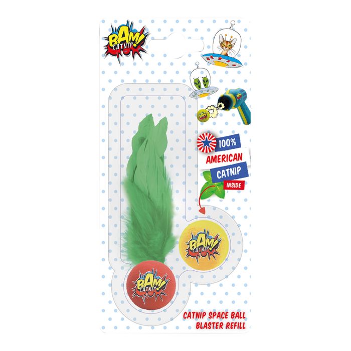 James Marketing Catnip Gun Ball & Feather Duo