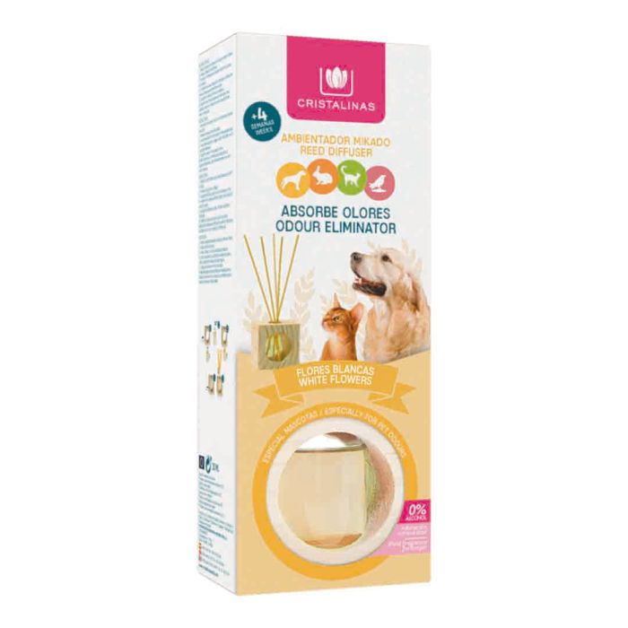 Cristalinas Pet Odour Eliminating White Flowers Reed Diffuser 30ml