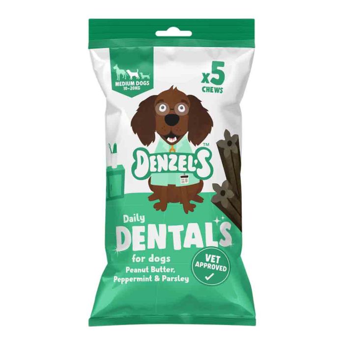 Denzels Medium Daily Dental Peanut Butter Dog Chew Treats