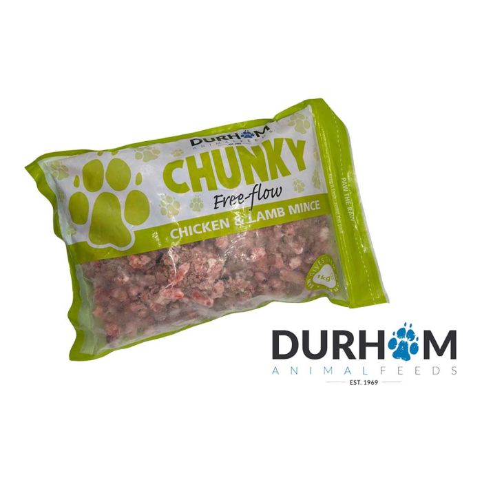 Durham Animal Feeds Chunky Free Flow Chicken & Lamb Mince Raw Dog Food