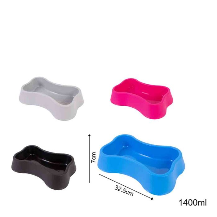 World of Pet Plastic Bone Pet Bowl 4 Colours