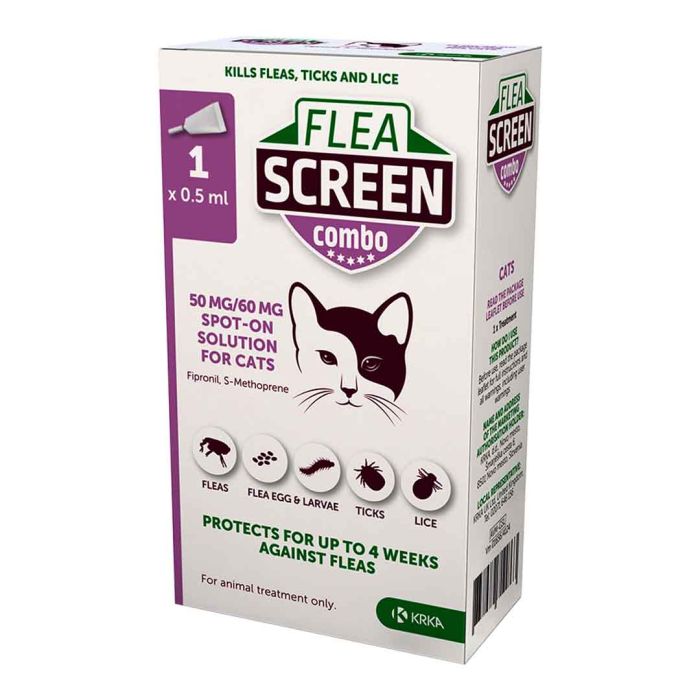 Flea Screen Combo Spot-On Flea & Tick Treatment for Cats, 1 Pipettes