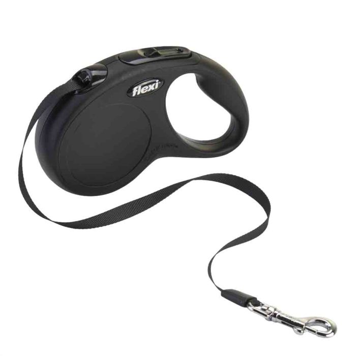 Flexi Classic Retractable Tape Small Dog Lead 5m - Black
