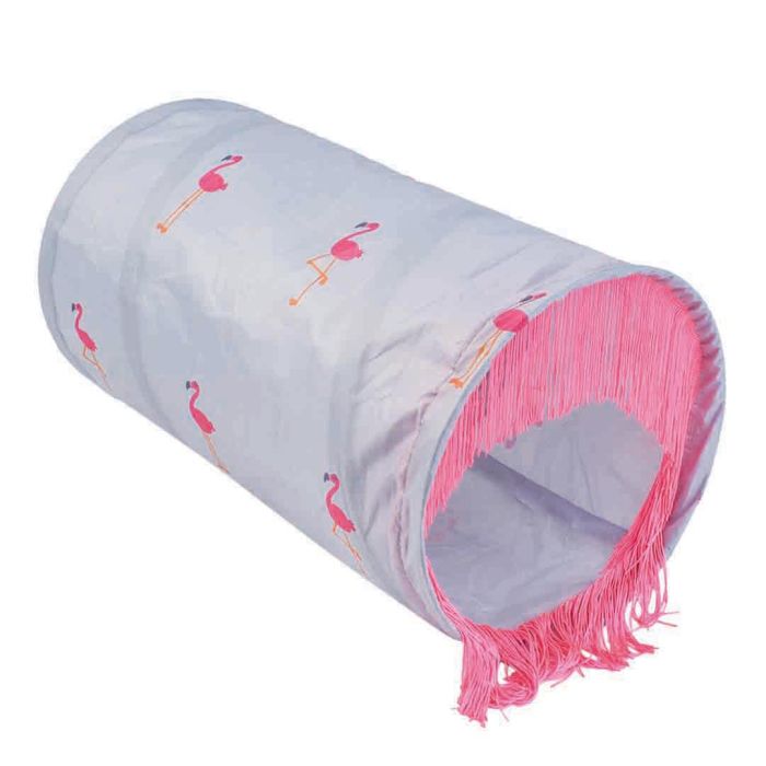 Zoon Floating Flamingo Crinkle Tunnel Cat Toy