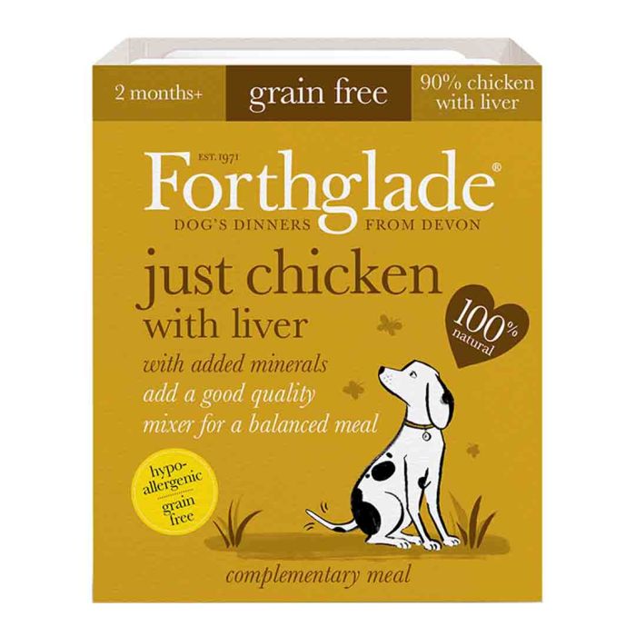 Forthglade Just Chicken With Liver Adult Dog Food Tray 395g