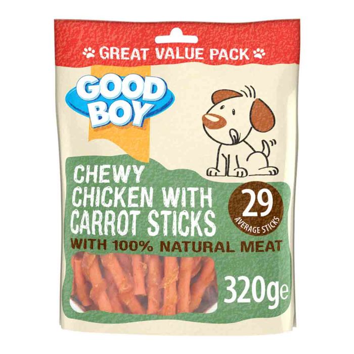 Good Boy Pawsley Chicken & Carrot Stick Dog Treat 320g