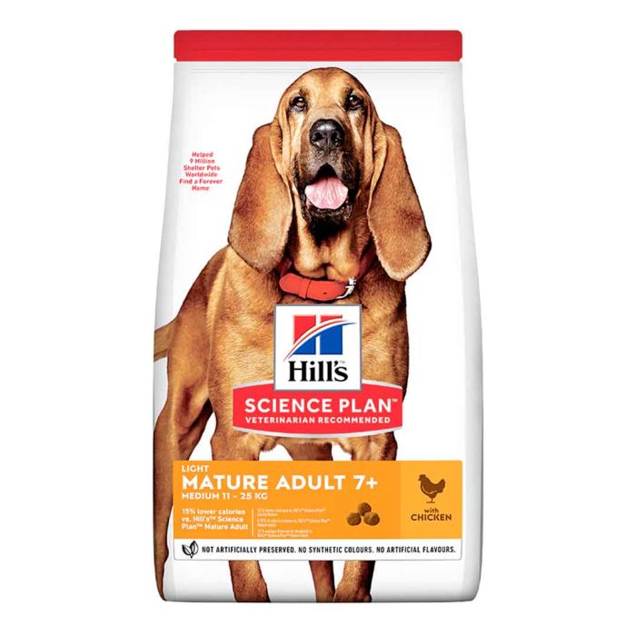 Hill's Science Plan Mature Adult Light Medium Dry Dog Food Chicken Flavour 2.5kg
