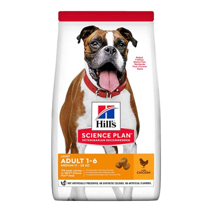 Hill's Science Plan Adult Light Medium Dry Dog Food Chicken Flavour 14kg