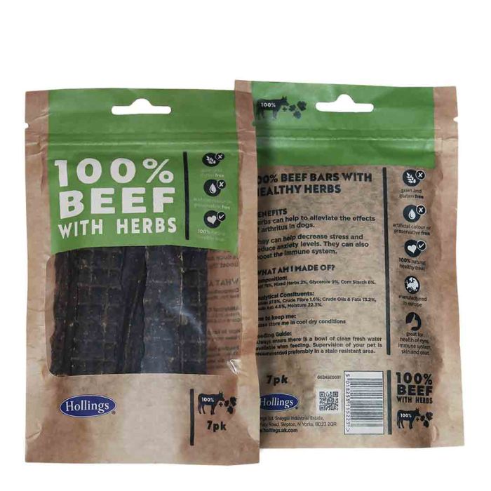 Hollings 100% Beef Bar with Herb, 7 Pack