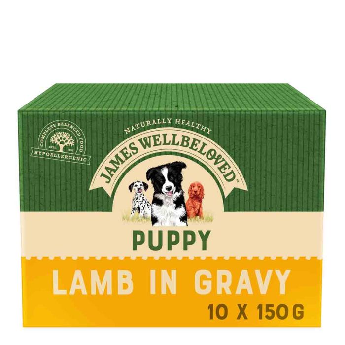 James Wellbeloved Dog Puppy/Junior Lamb with Rice & Veg 10x150g Pouches