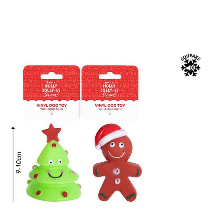 Rufus & Rosie Squeaky Gingerbread & Tree Dog Toy