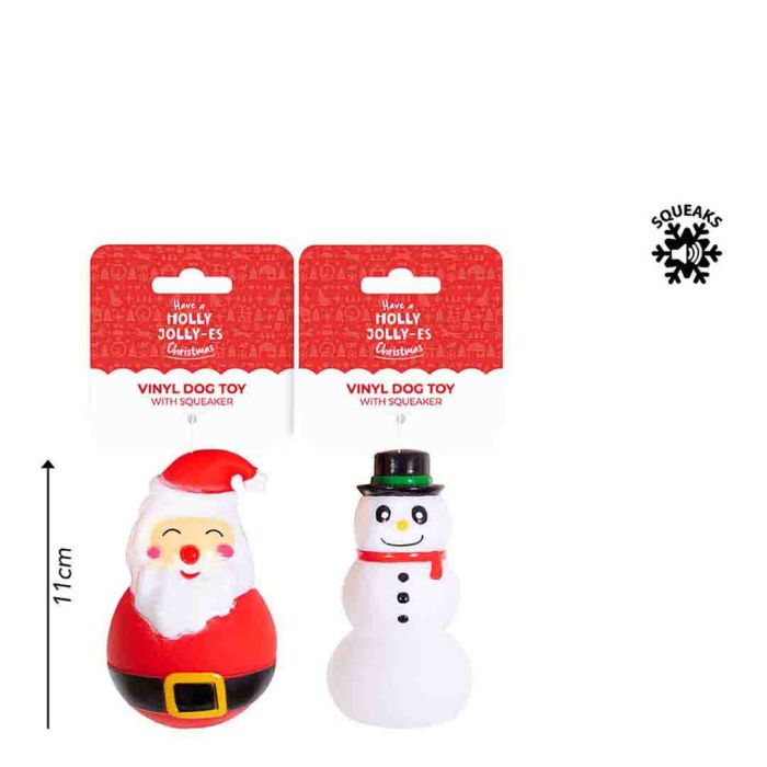 Rufus & Rosie Squeaky Santa & Snowman Dog Toy