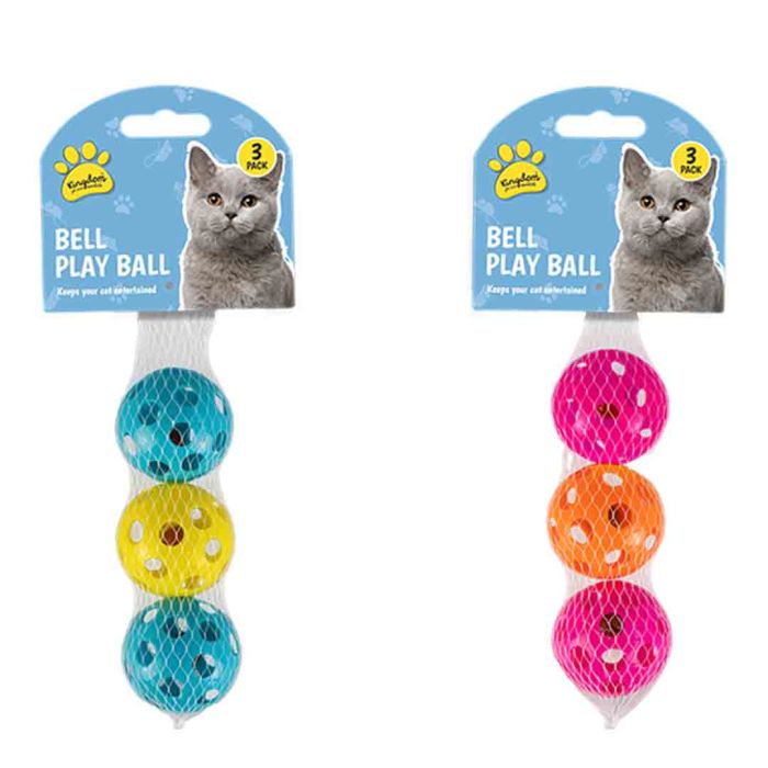 Kingdom Bell Play Ball Cat Toy 3 Pack