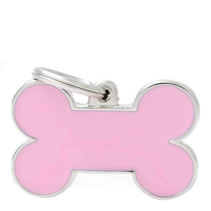 My Family Handmade Big Bone Dog Tag Pink