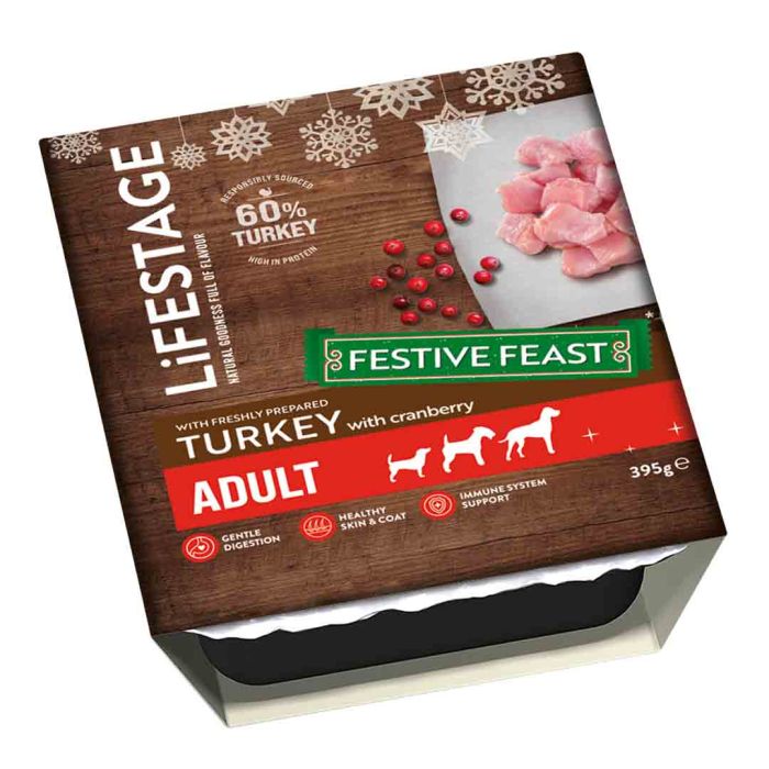 Lifestage Adult Dog Turkey and Cranberry Festive Feast 395g