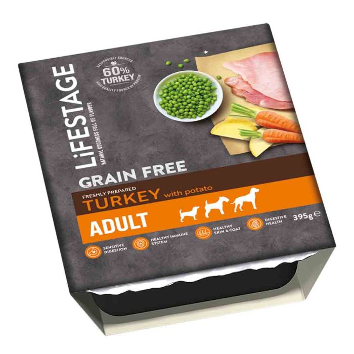 Lifestage Adult Dog Food Turkey And Potato Grain Free 395g