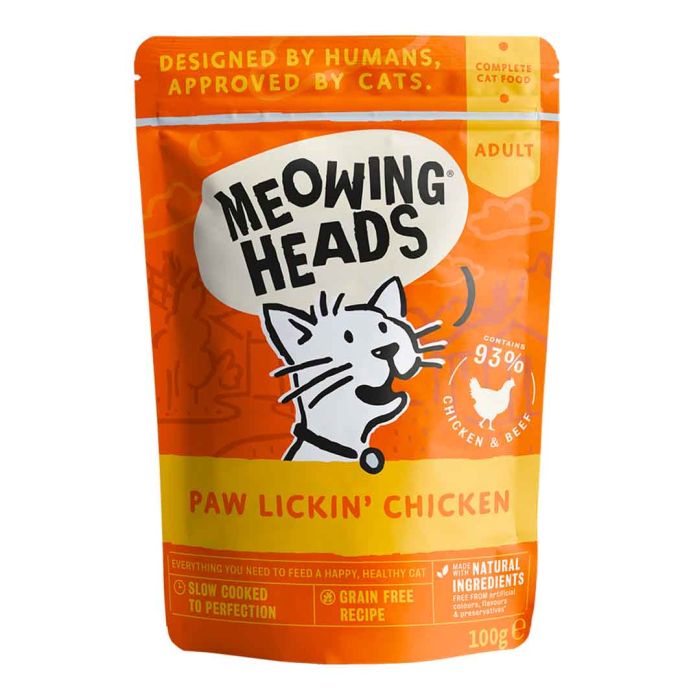 Meowing Heads Paw Lickin Chicken Cat Food 100g