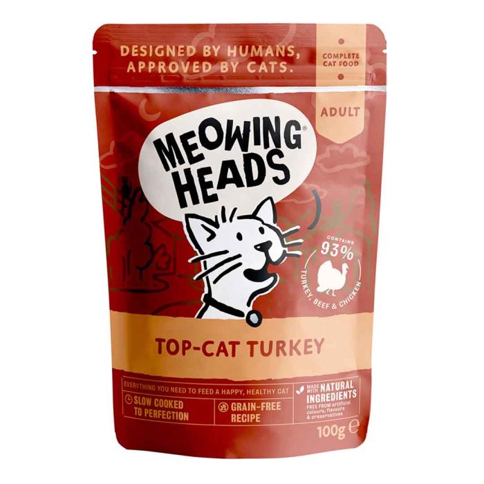 Meowing Heads Top Turkey Cat Food 100g