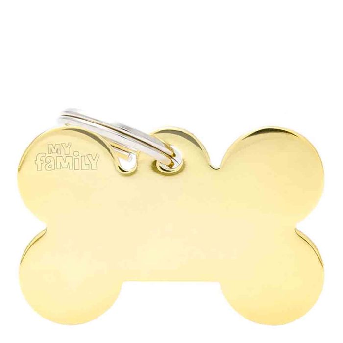 My Family Basic Big Bone Gold Dog I.D Tag