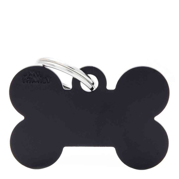 My Family Basic Big Bone Black Dog I.D Tag