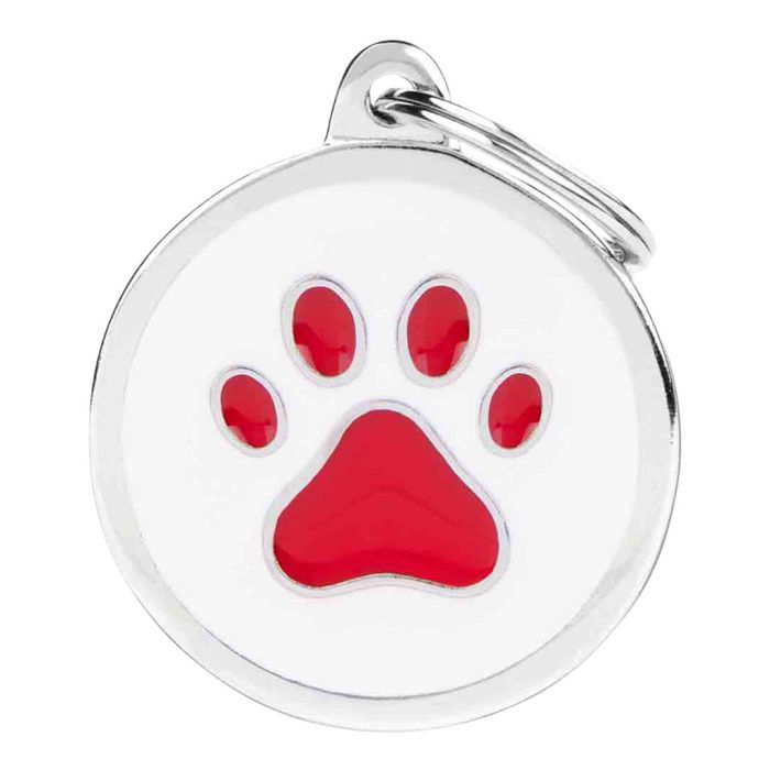 My Family Classic Big Circle Pink with Bone Dog I.D. Tag
